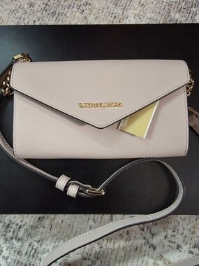 Michael Kors Pale Pink Saffiano Crossbody Envelope Bag